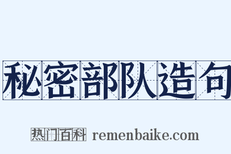 秘密部队造句是什么意思的图片